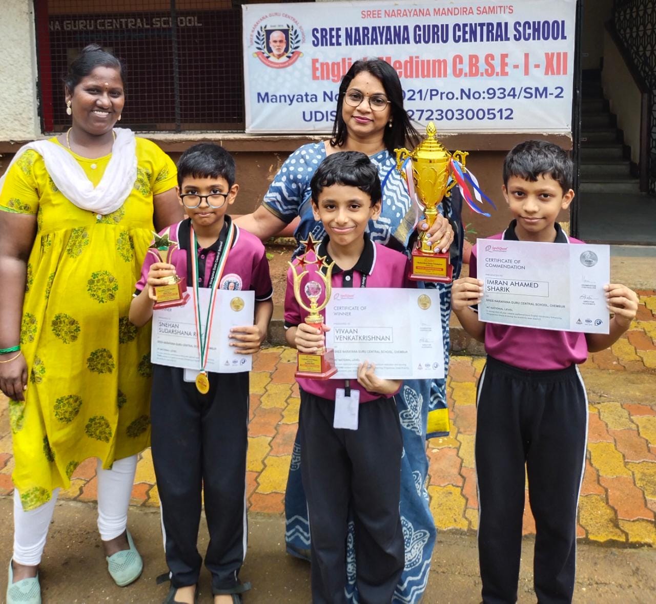 Congratulations Vivaan venkatakrishnan for achieving 2nd place in SPELL QUEST National level and  Maharashtra state champion Congratulations snehan sudarshan Roy for  achieving 3rd place in SPELL QUES